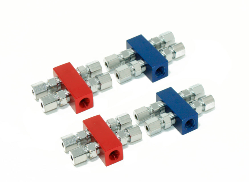 V8 Kit Distribution Blocks red & blue