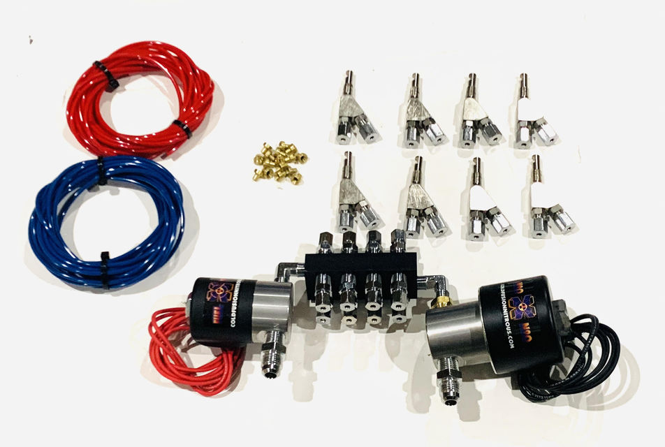 8 Cylinder Direct Port WET SOFT LINE kit 100-500 Hp Hardware only- No Bottle/No line