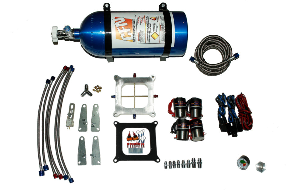 Holley 4150 - 200-800 Hp / cnc 6061 cross bar plate. With bottle and accessories.